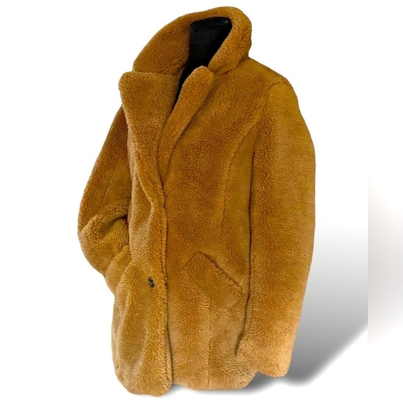 SEBBY” Sherpa Coat Teddy Jacket Light Nutmeg Oversized XS Balletcore Boh… - Picture 1 of 10